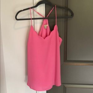 J. Crew Scallop Neckline Pink Tank (Size 2)